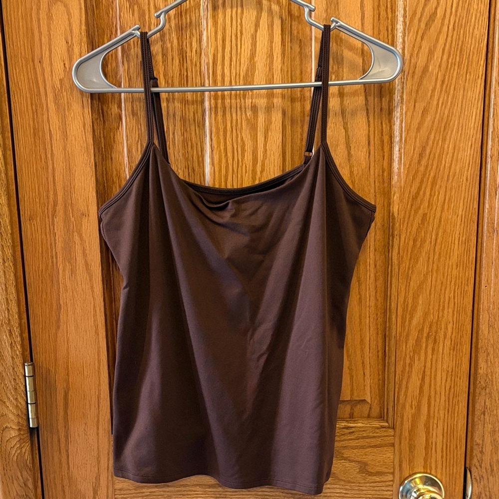 dressbarn Brown Spaghetti Strap Camisole
